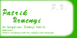 patrik urmenyi business card